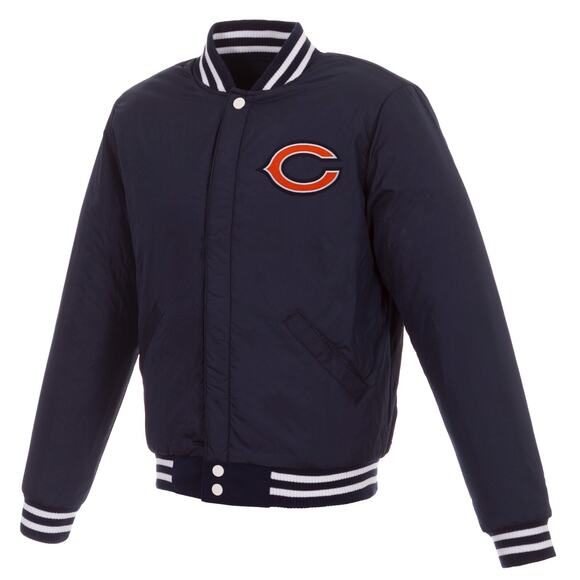 Chicago Bears Reversible Fleece Jacket with Faux Leather Sleeve - Picture 5 of 6